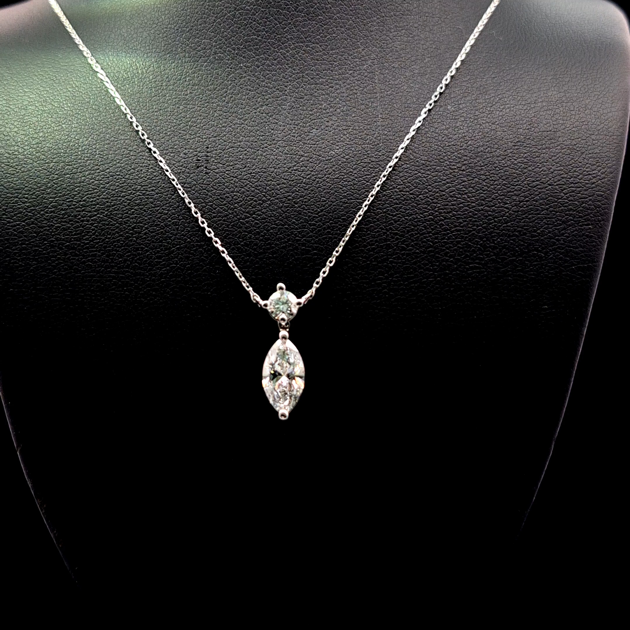 14k White Gold 1.29ct marquise 1.29ct Marquise Diamond Necklace in 14k White Gold — Lab-grown diamond jewelry from RVR Collective