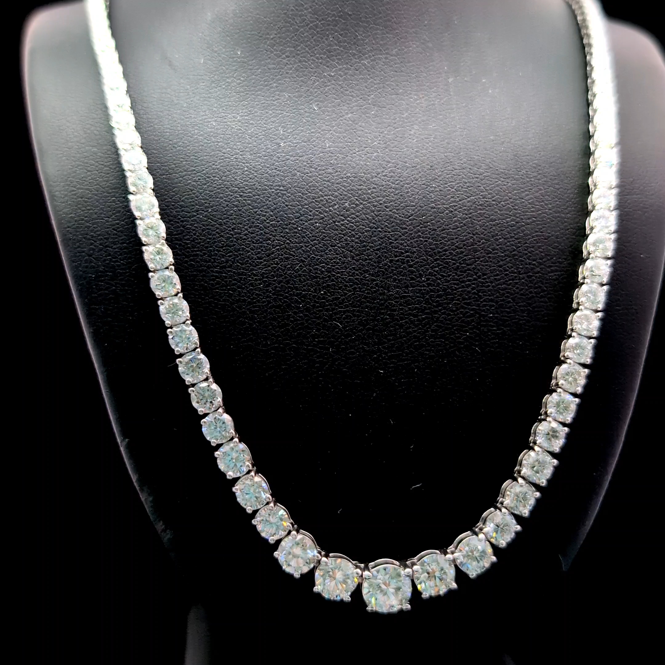 Round Riviera Necklace 17.38 carat Round lab-grown diamond EFG color VS2 clarity stock TJ2422NCW