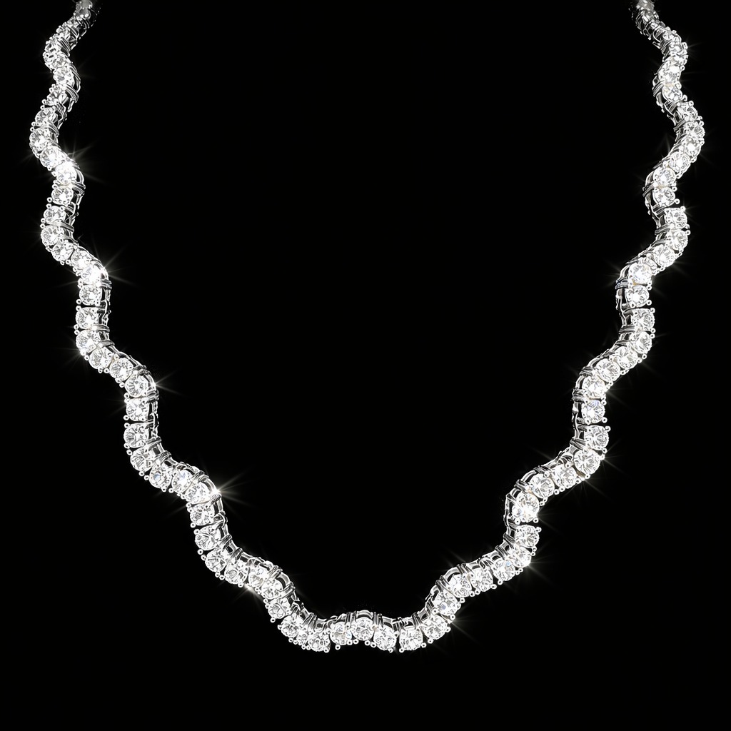 Round Tennis Necklace 10.15 carat Round lab-grown diamond EFG color VS2 clarity stock TJ5011NCW