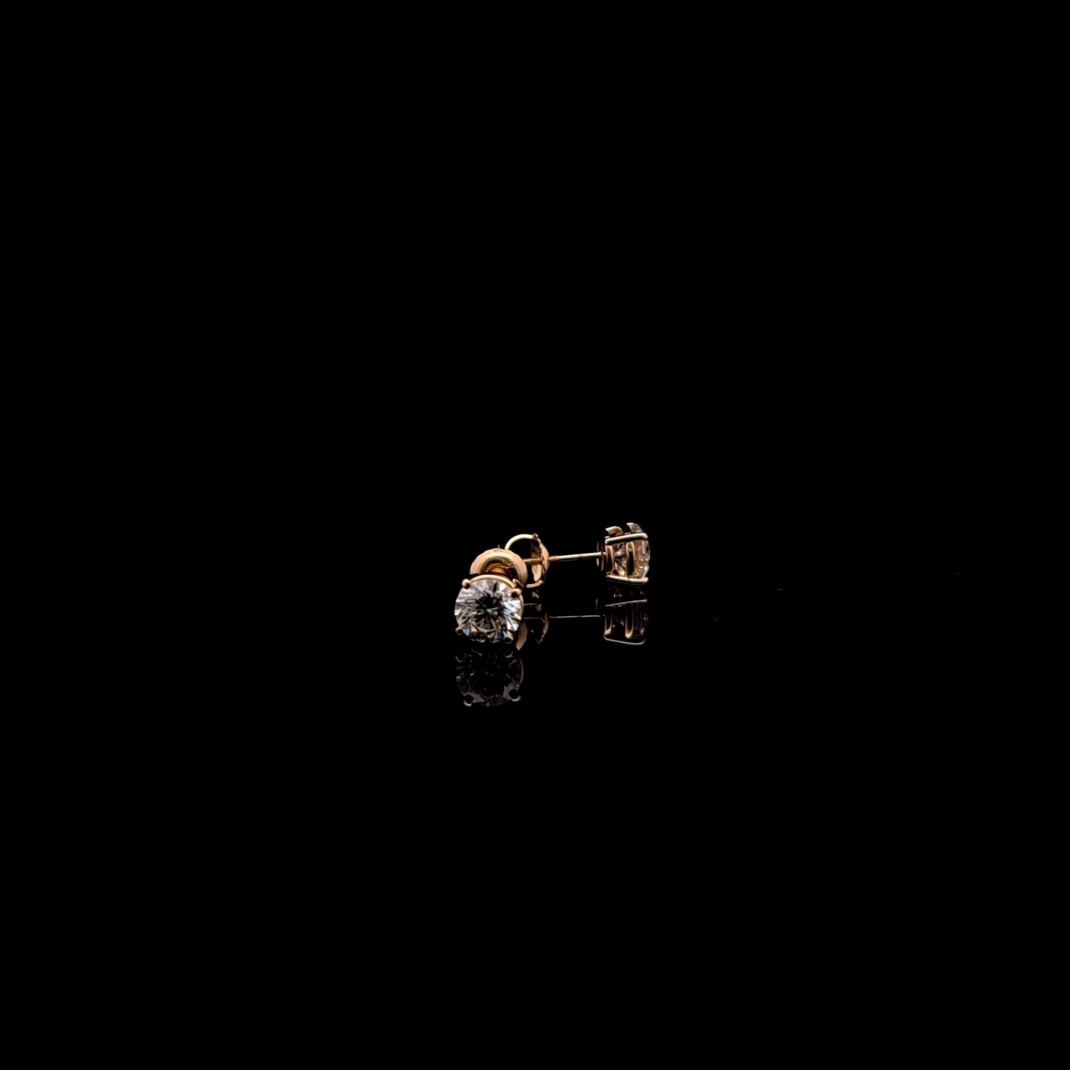 14k Yellow Gold 0.53ct round Round Diamond Basket Stud Earrings in 14k Yellow Gold — Lab-grown diamond jewelry from RVR Collective