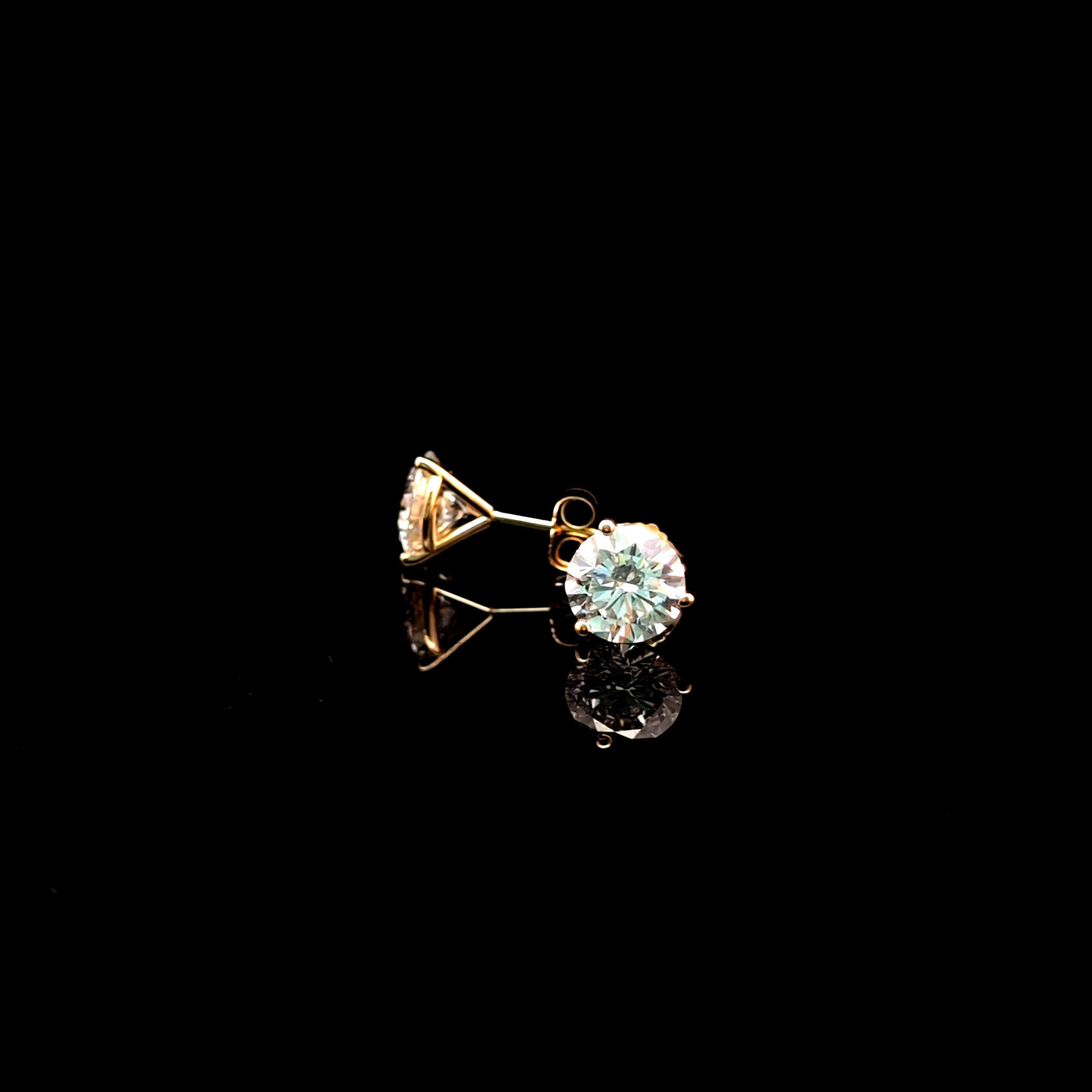 14k Yellow Gold 0.51ct round Round Diamond Martini Stud Earrings in 14k Yellow Gold — Lab-grown diamond jewelry from RVR Collective