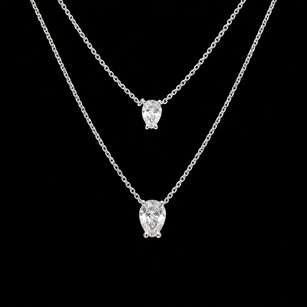 1.05ct Pear Diamond Necklace in 14k White Gold