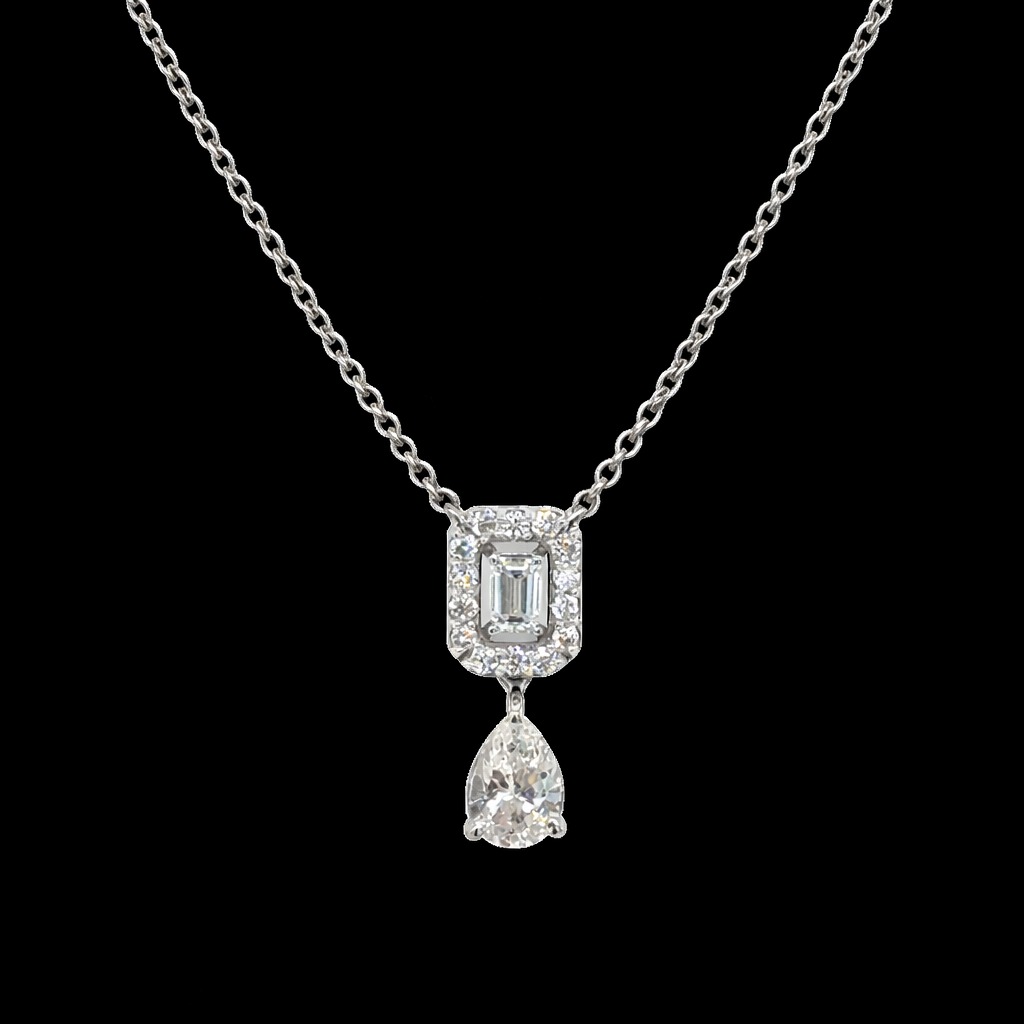 0.56ct Diamond Necklace in 14k White Gold