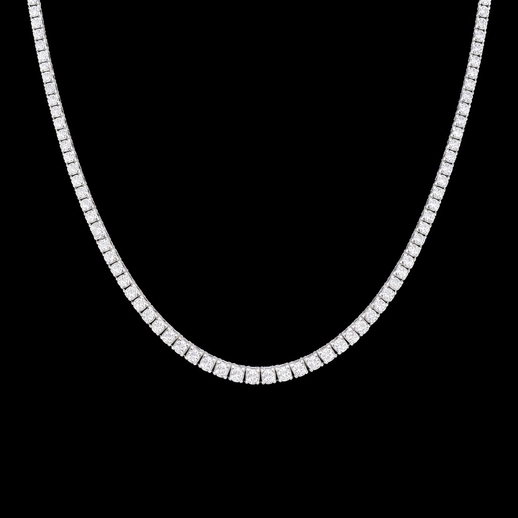 14k White Gold 2.89ct round Round Diamond Tennis Necklace in 14k White Gold — Lab-grown diamond jewelry from RVR Collective