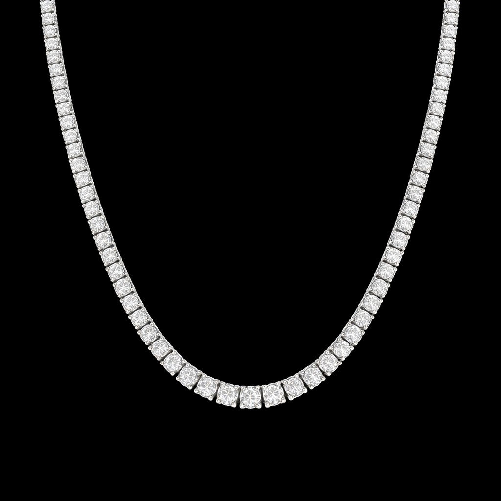 Round Tennis Necklace 6.64 carat Round lab-grown diamond EFG color VS2 clarity stock TJ5532NCW