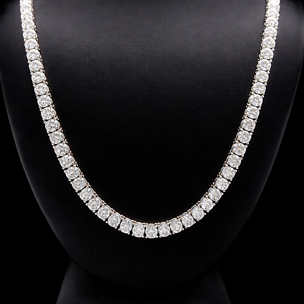 Round Tennis Necklace 21.72 carat Round lab-grown diamond EFG color VS2 clarity stock TJ5537NCW