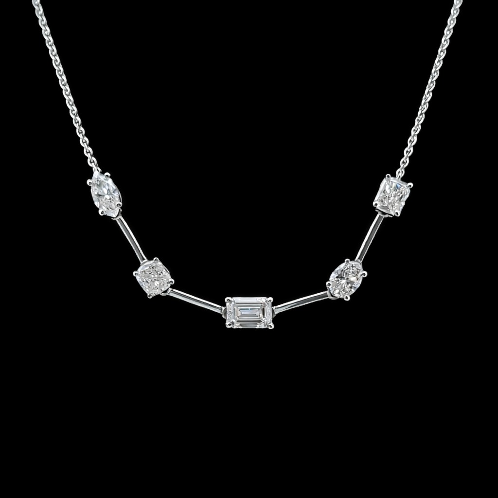 2.57ct Diamond Necklace in 14k White Gold
