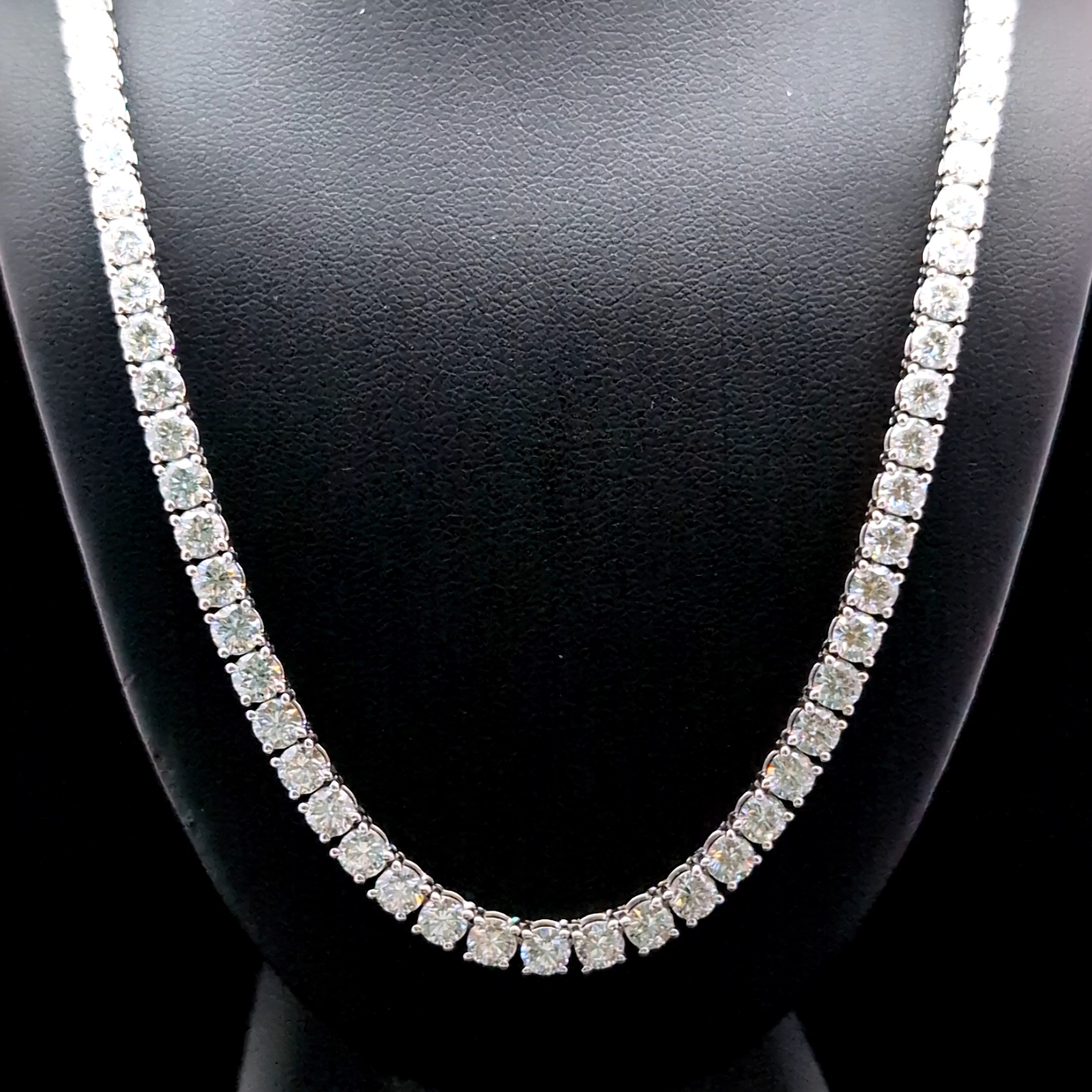 Round Tennis Necklace 30.41 carat Round lab-grown diamond EFG color VS2 clarity stock TJ5814NCW