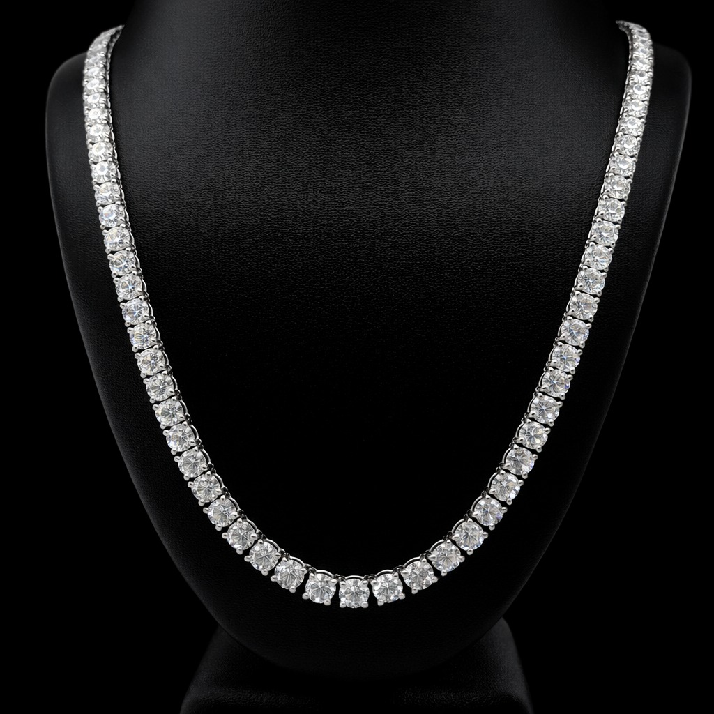 Round Tennis Necklace 24.58 carat Round lab-grown diamond EFG color VS2 clarity stock TJ5815NCW