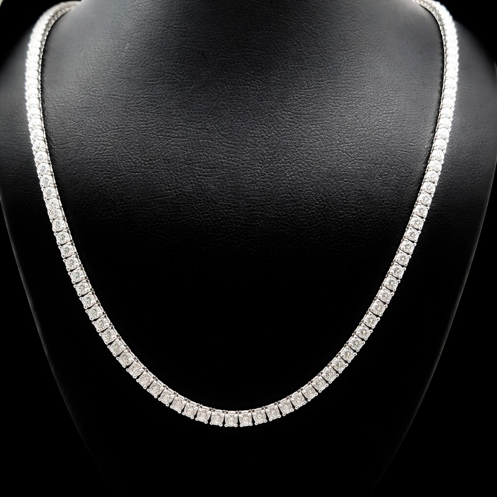 Round Tennis Necklace 7.19 carat Round lab-grown diamond EFG color VS2 clarity stock TJ5833NCW
