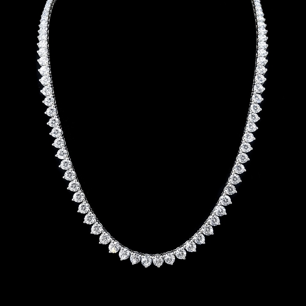 Round Tennis Necklace 14.32 carat Round lab-grown diamond EFG color VS2 clarity stock TJ5852NCW