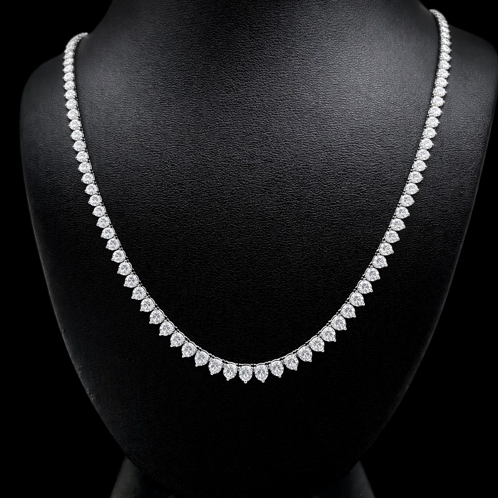 Round Tennis Necklace 16.15 carat Round lab-grown diamond EFG color VS2 clarity stock TJ5854NCW