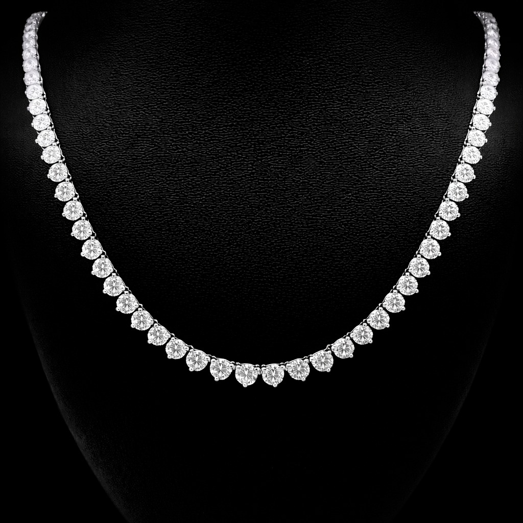Round Tennis Necklace 18.83 carat Round lab-grown diamond EFG color VS2 clarity stock TJ5858NCW