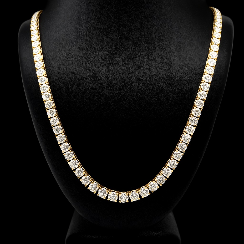 Round Tennis Necklace 24.61 carat Round lab-grown diamond EFG color VS2 clarity stock TJ5865NCY