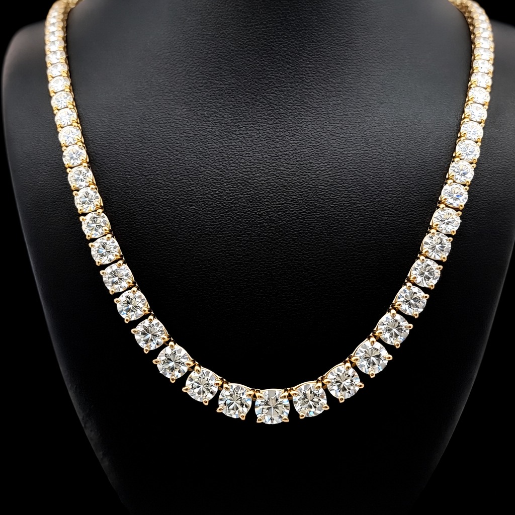 Round Riviera Necklace 19.67 carat Round lab-grown diamond EFG color VS2 clarity stock TJ5887NCY