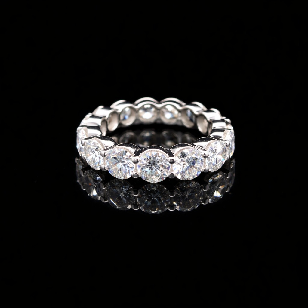 Round Eternity Ring 6.89 carat Round lab-grown diamond EFG color VS2 clarity stock TJ5932REC