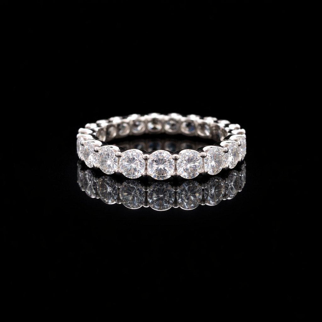 Round Eternity Ring 6.07 carat Round lab-grown diamond EFG color VS2 clarity stock TJ5940REC
