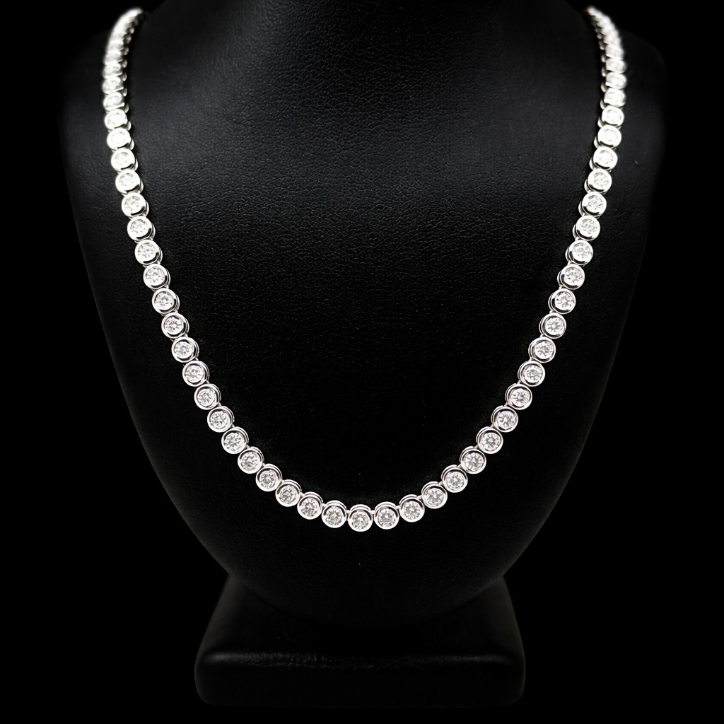 Round Tennis Necklace 7.33 carat Round lab-grown diamond EFG color VS2 clarity stock TJ5952NCW