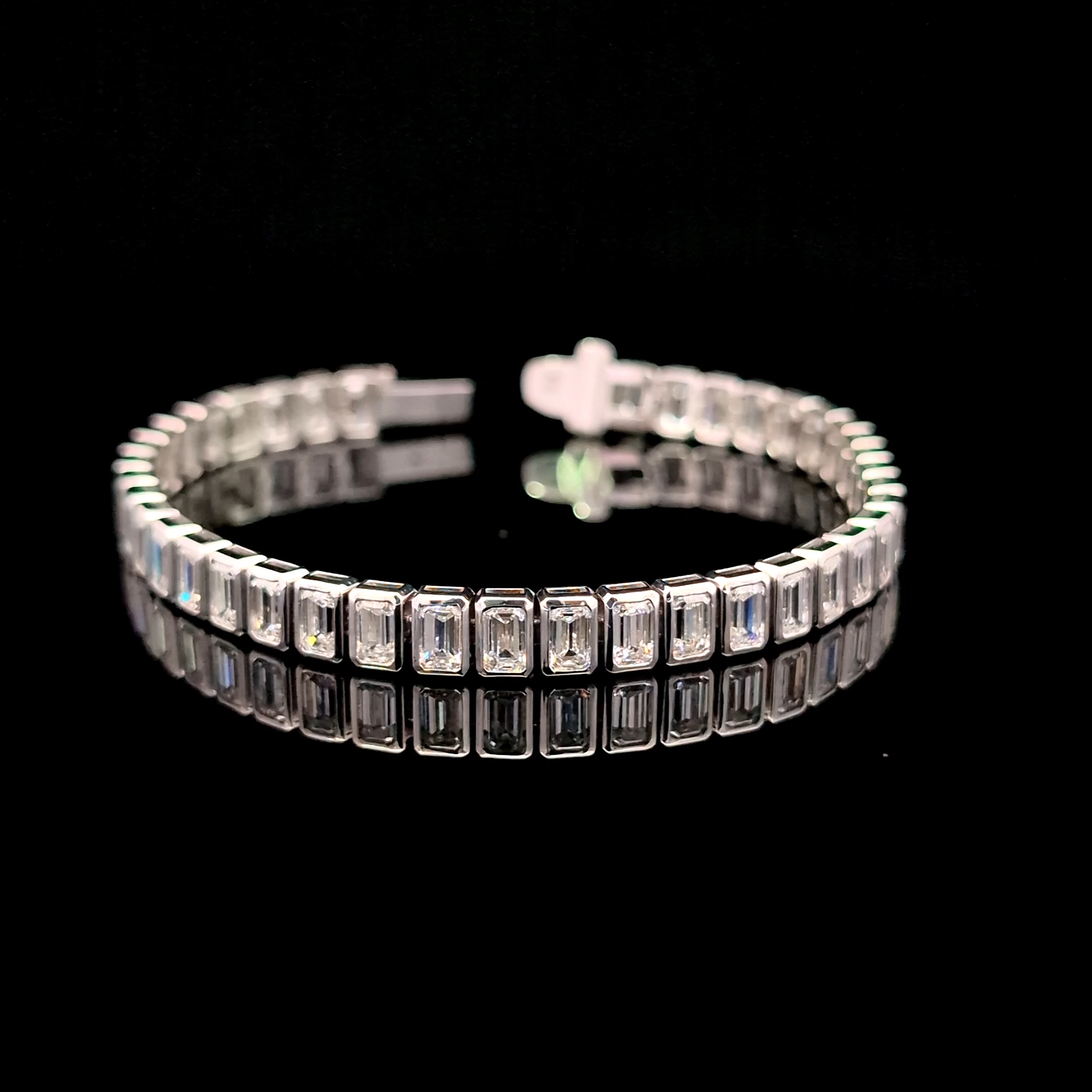 Emerald Tennis Bracelet 12.89 carat Emerald lab-grown diamond EFG color VS1 clarity stock TJ5964TBC