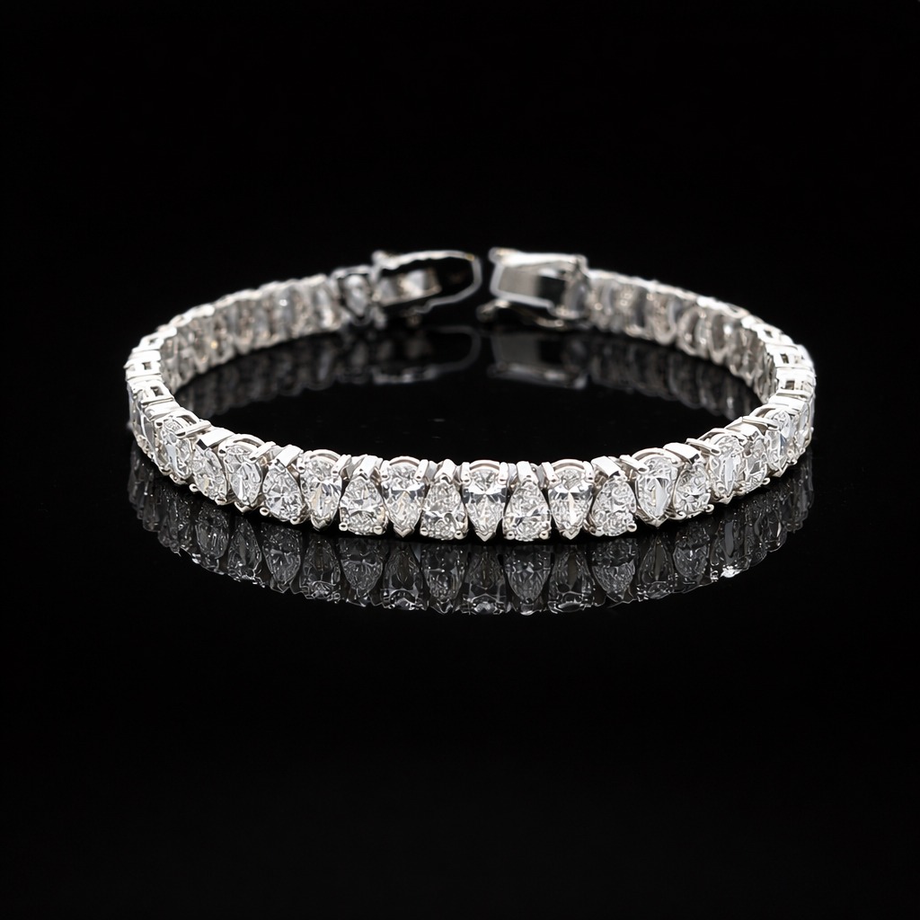 Pear Tennis Bracelet 16.91 carat Pear lab-grown diamond EFG color VS1 clarity stock TJ5969TBC