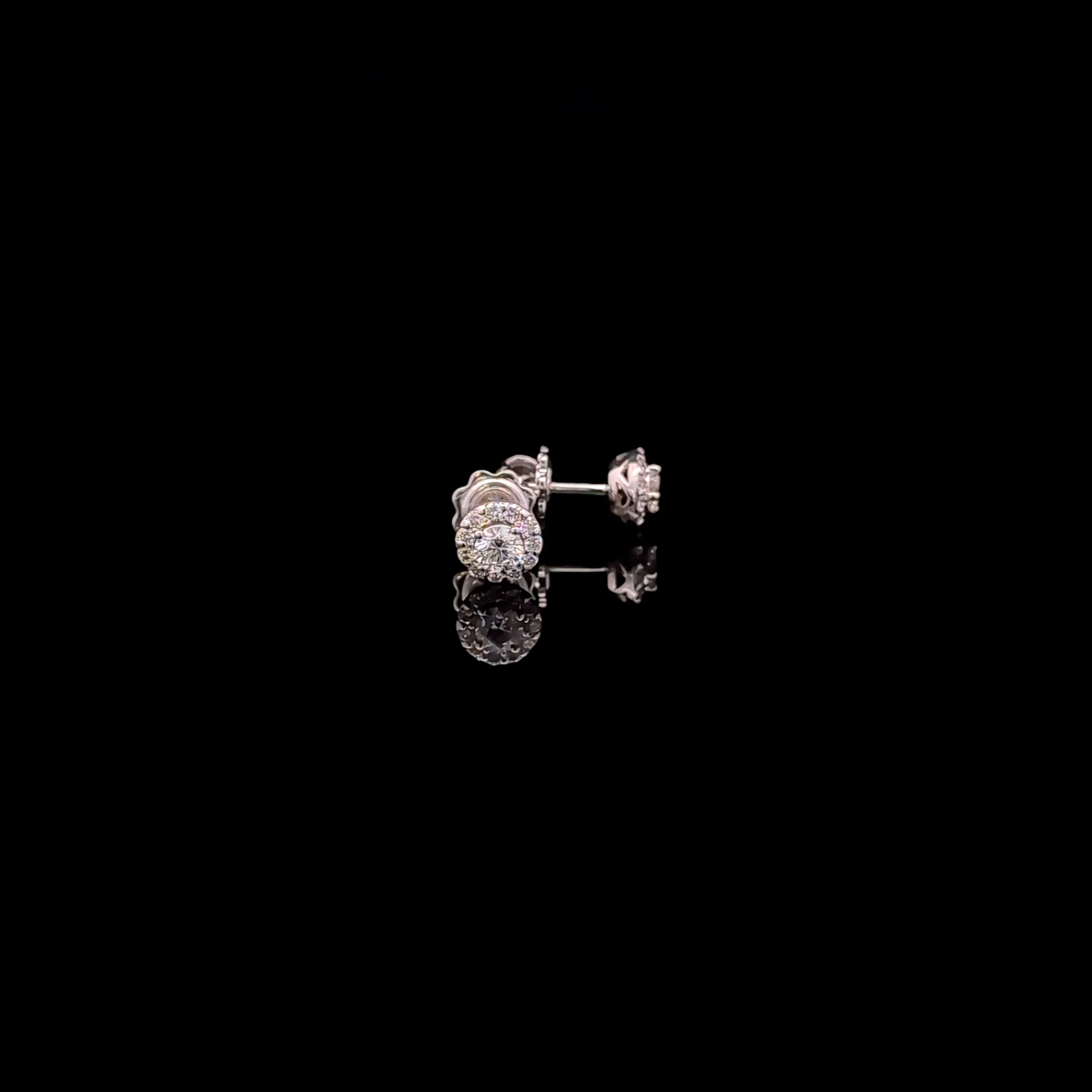 Round Diamond Stud Earrings in 14k White Gold
