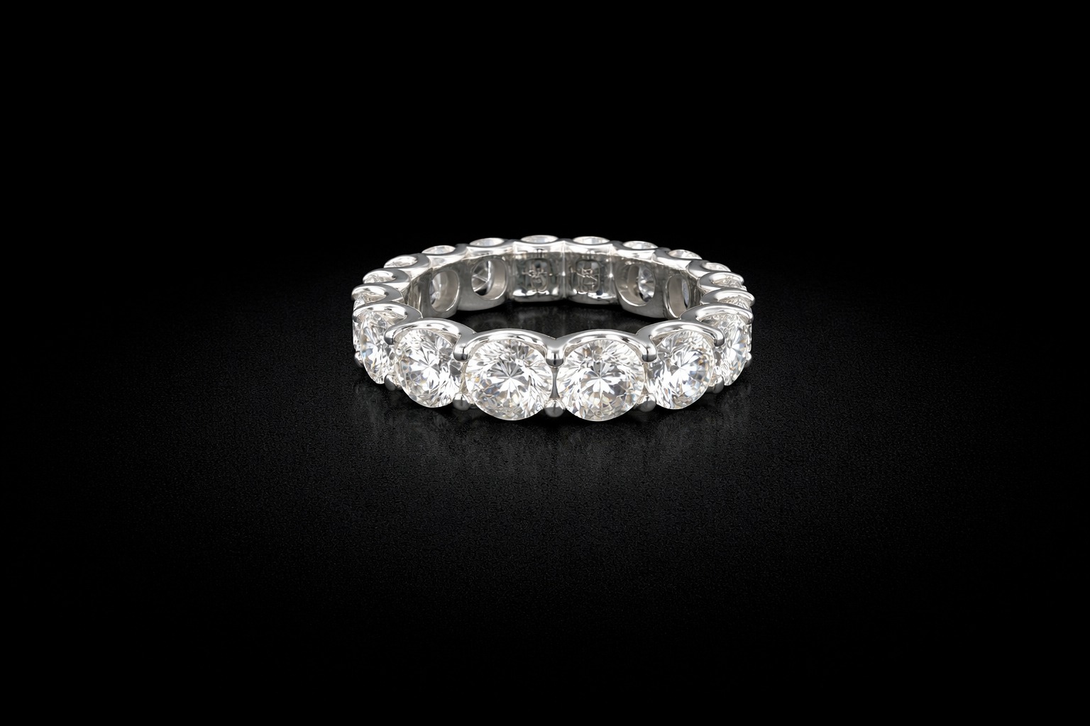 Round Eternity Ring 12.83 carat Round lab-grown diamond EFG color VS2 clarity stock TJ6074REC