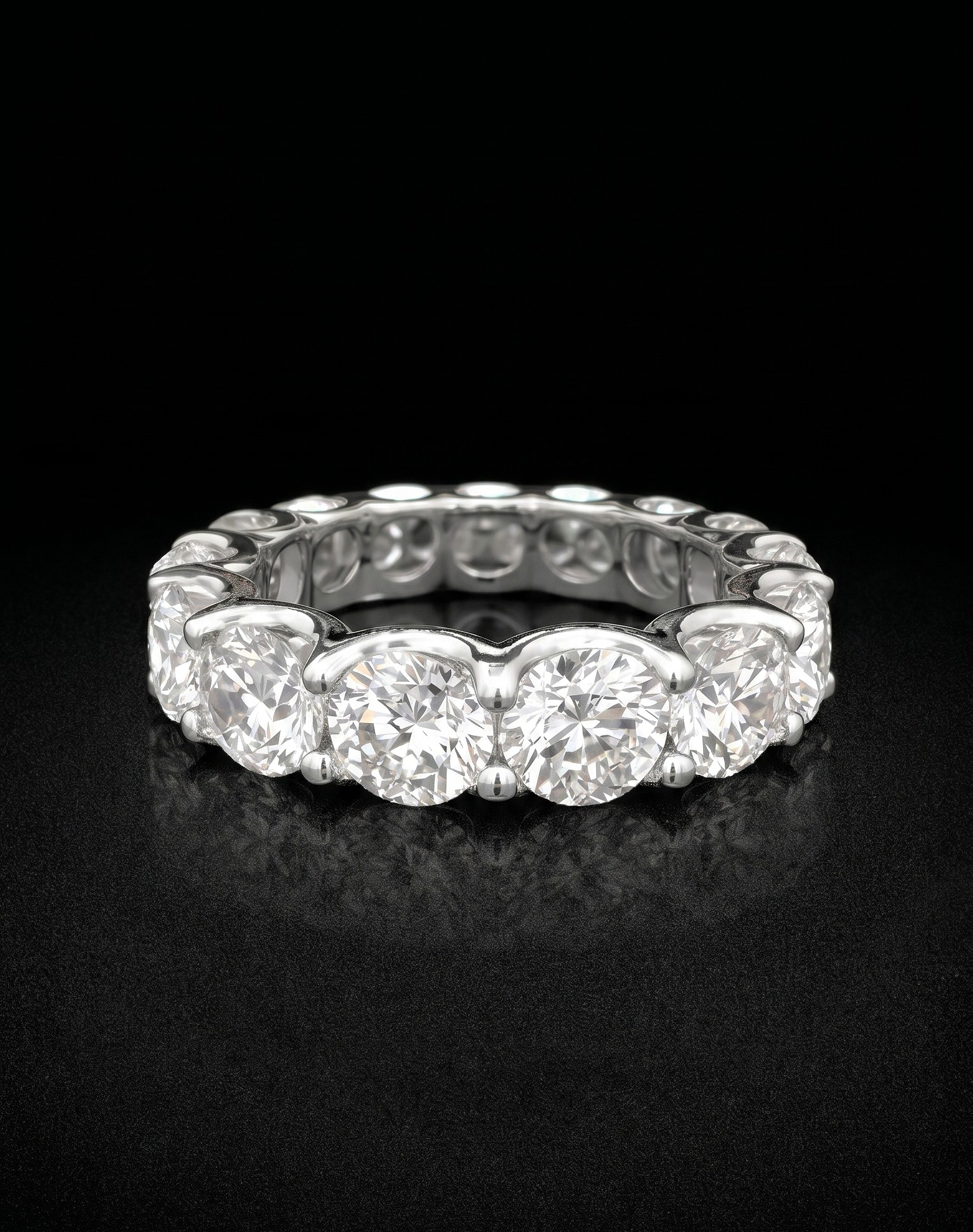 Round Eternity Ring 12.69 carat Round lab-grown diamond EFG color VS2 clarity stock TJ6080REC
