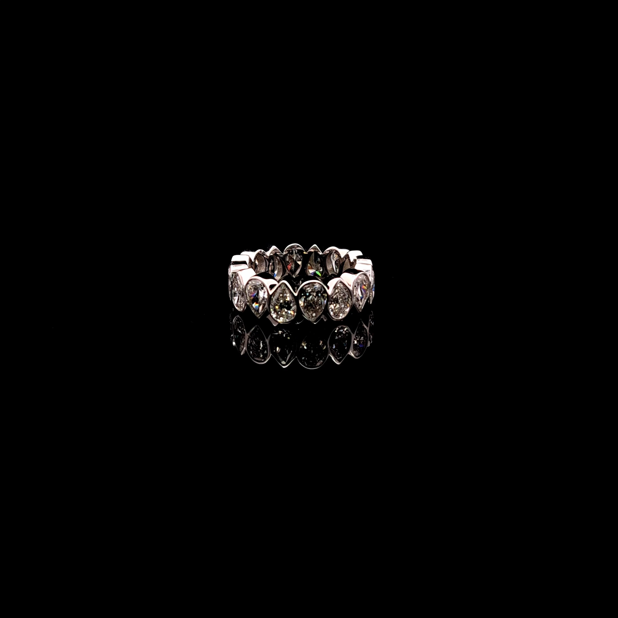 Pear Eternity Ring 5.82 carat Pear lab-grown diamond GH color VS1 clarity stock TJ6223REC
