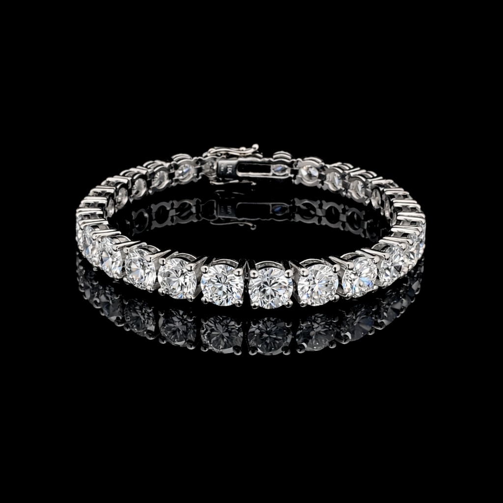 Round Tennis Bracelet 28.54 carat Round lab-grown diamond EFG color VS2 clarity stock TJ6324TBC