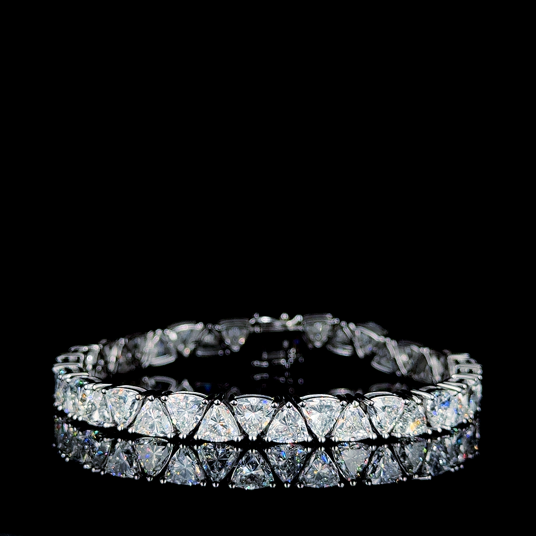 Trillion Tennis Bracelet 16.1 carat Trillion lab-grown diamond EFG color VS clarity stock TJ6415TBC