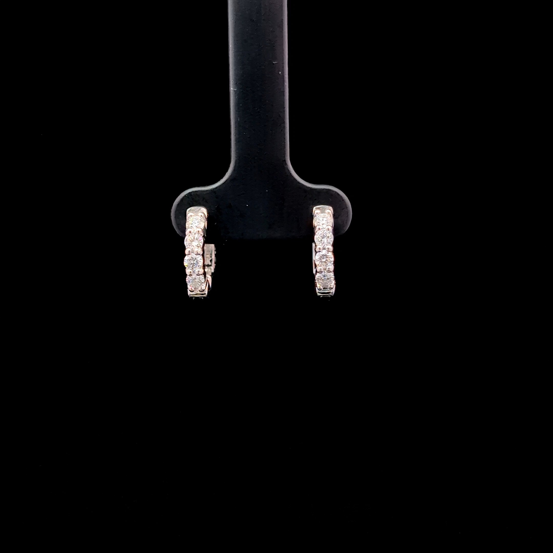 14k White Gold 0.45ct round Round Diamond Hoop Earrings in 14k White Gold — Lab-grown diamond jewelry from RVR Collective