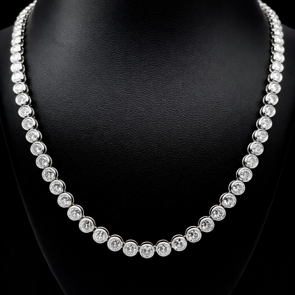Round Tennis Necklace 10.81 carat Round lab-grown diamond EFG color VS2 clarity stock TJ6531NCW