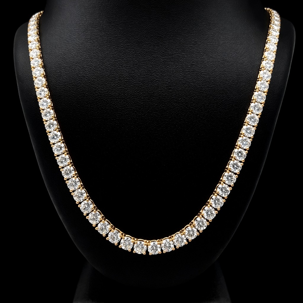Round Tennis Necklace 24.49 carat Round lab-grown diamond EFG color VS2 clarity stock TJ6545NCY