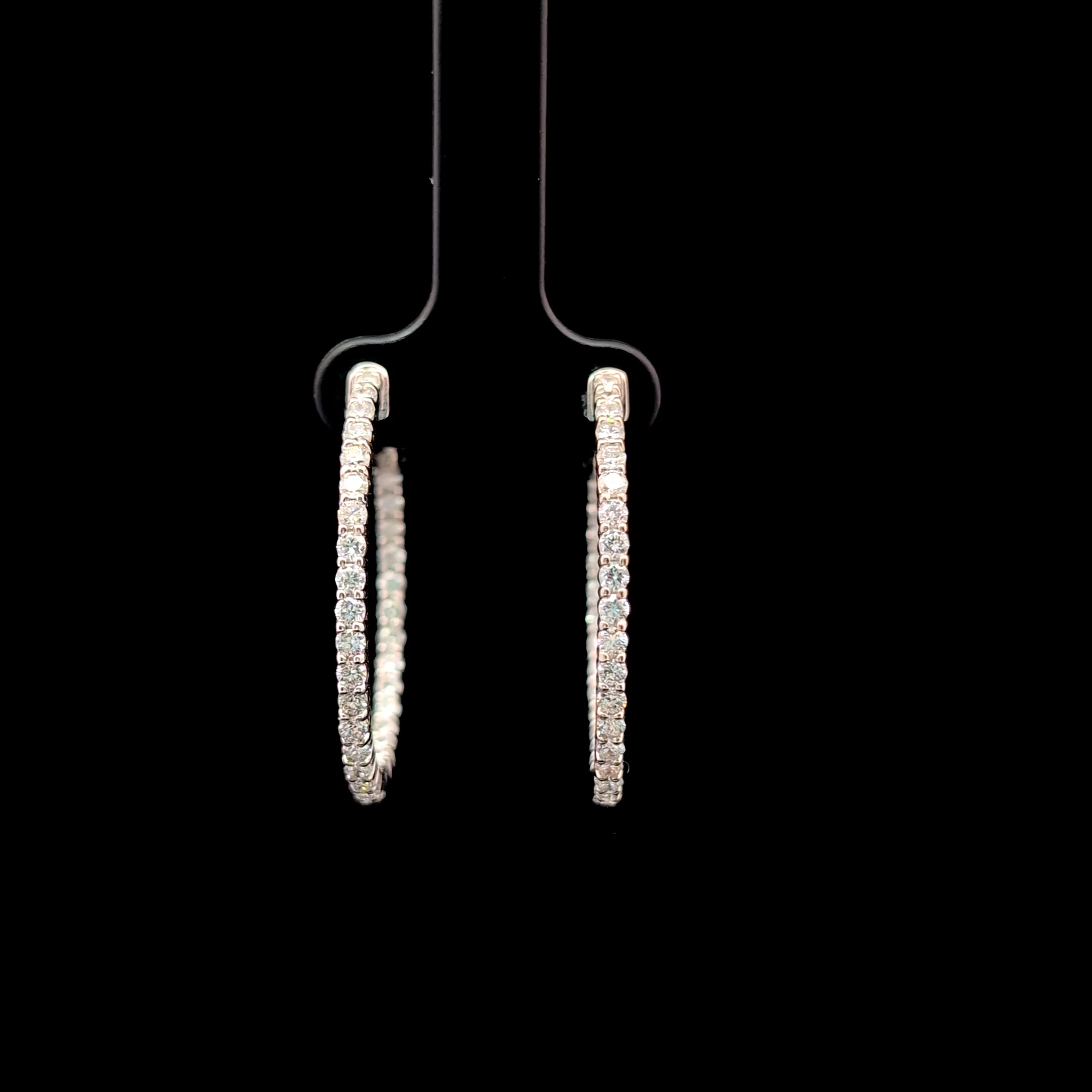 Round Hoops Earrings 1.9 carat Round lab-grown diamond EFG color VS2 clarity stock TJ6549EHC