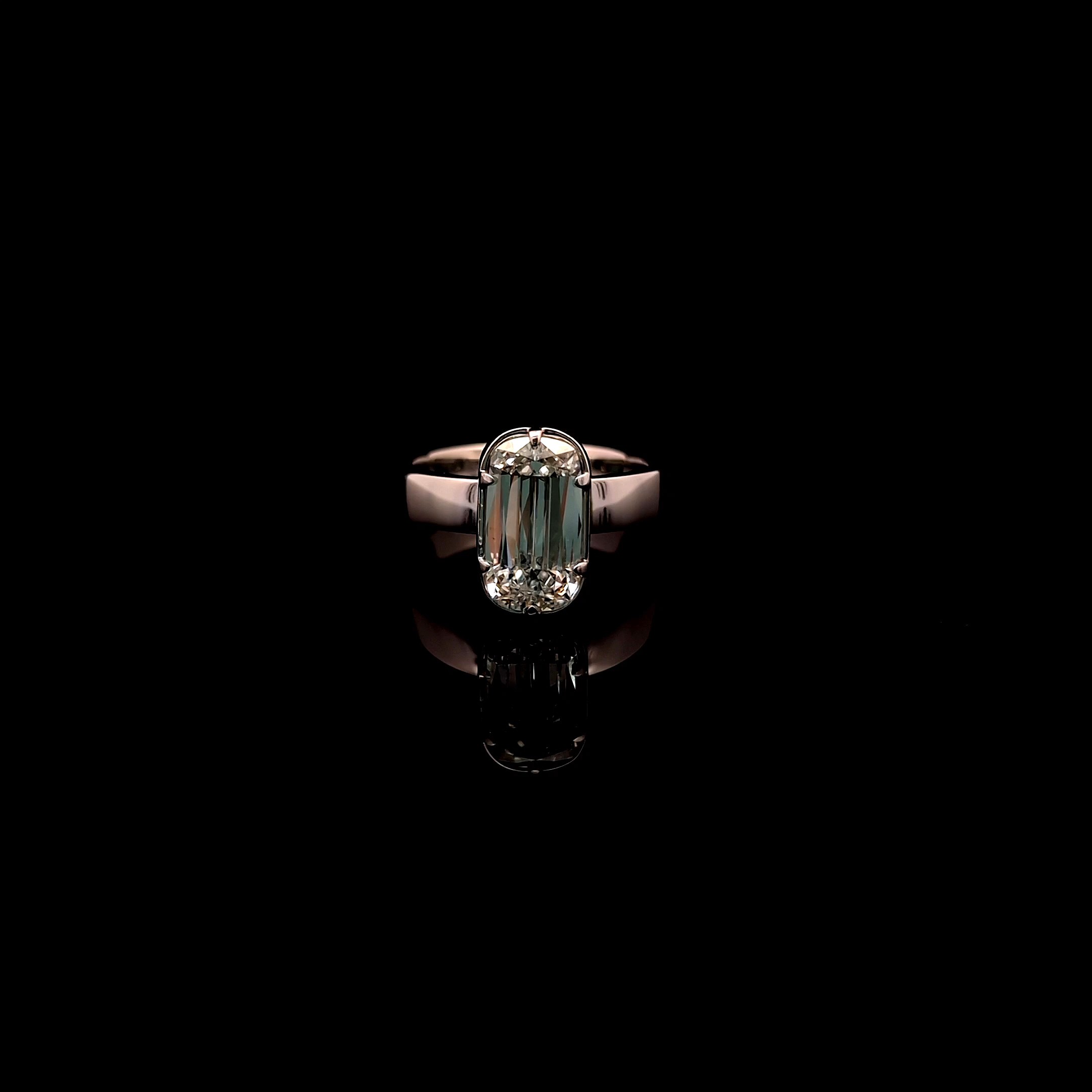 Capsule Solitaire Ring 2.58 carat Capsule lab-grown diamond F color VVS2 clarity stock TJ6603RSC
