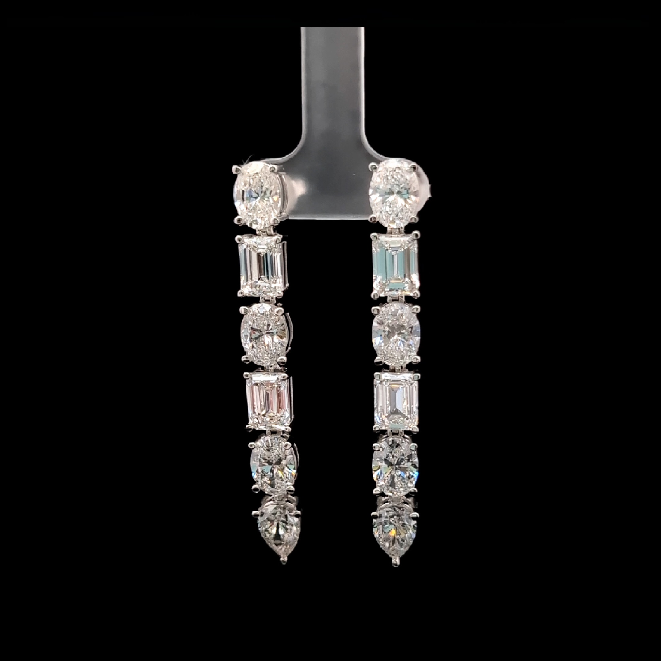 17.60ct Diamond Drop Earrings in 14k White Gold
