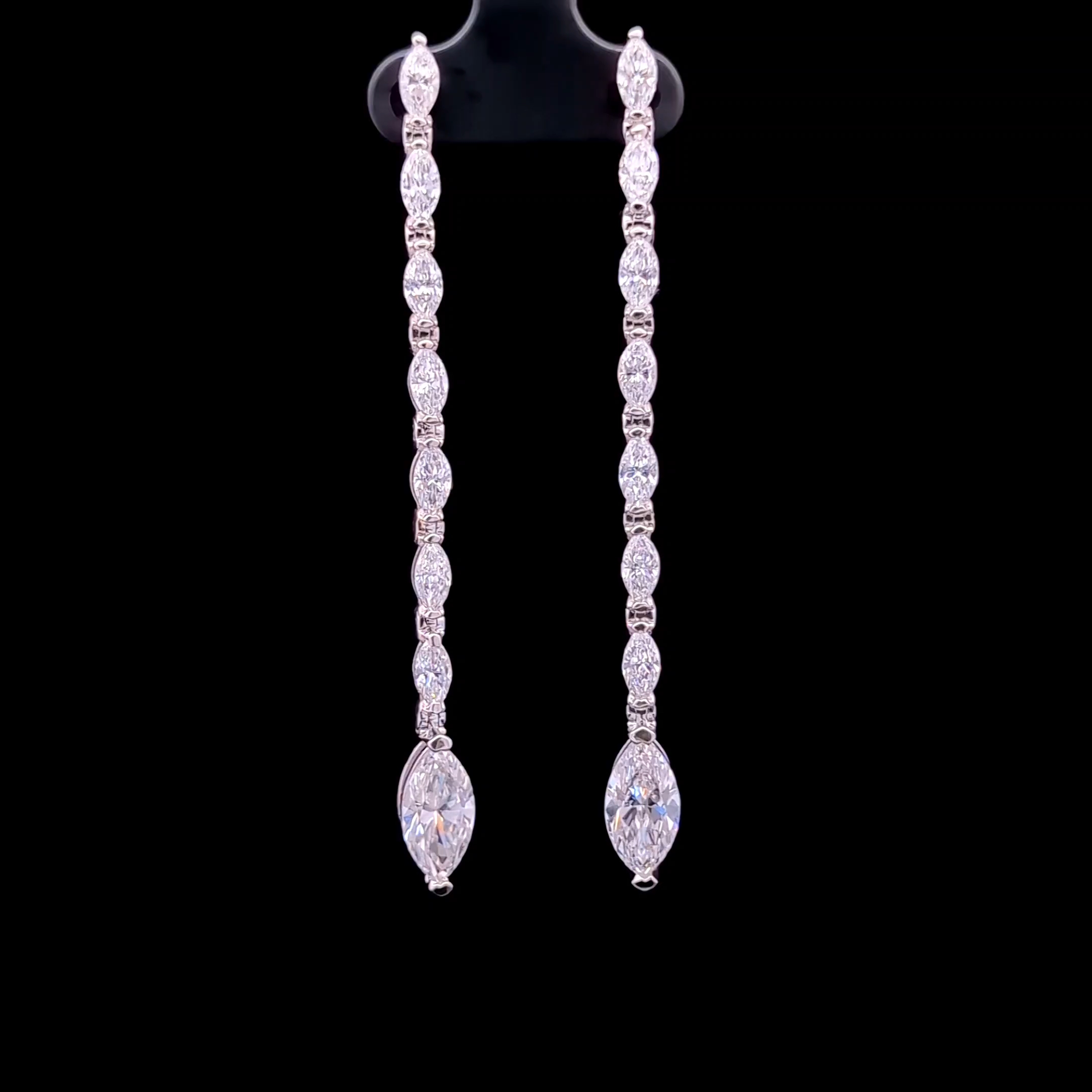 5.67ct Marquise Diamond Drop Earrings in 14k White Gold