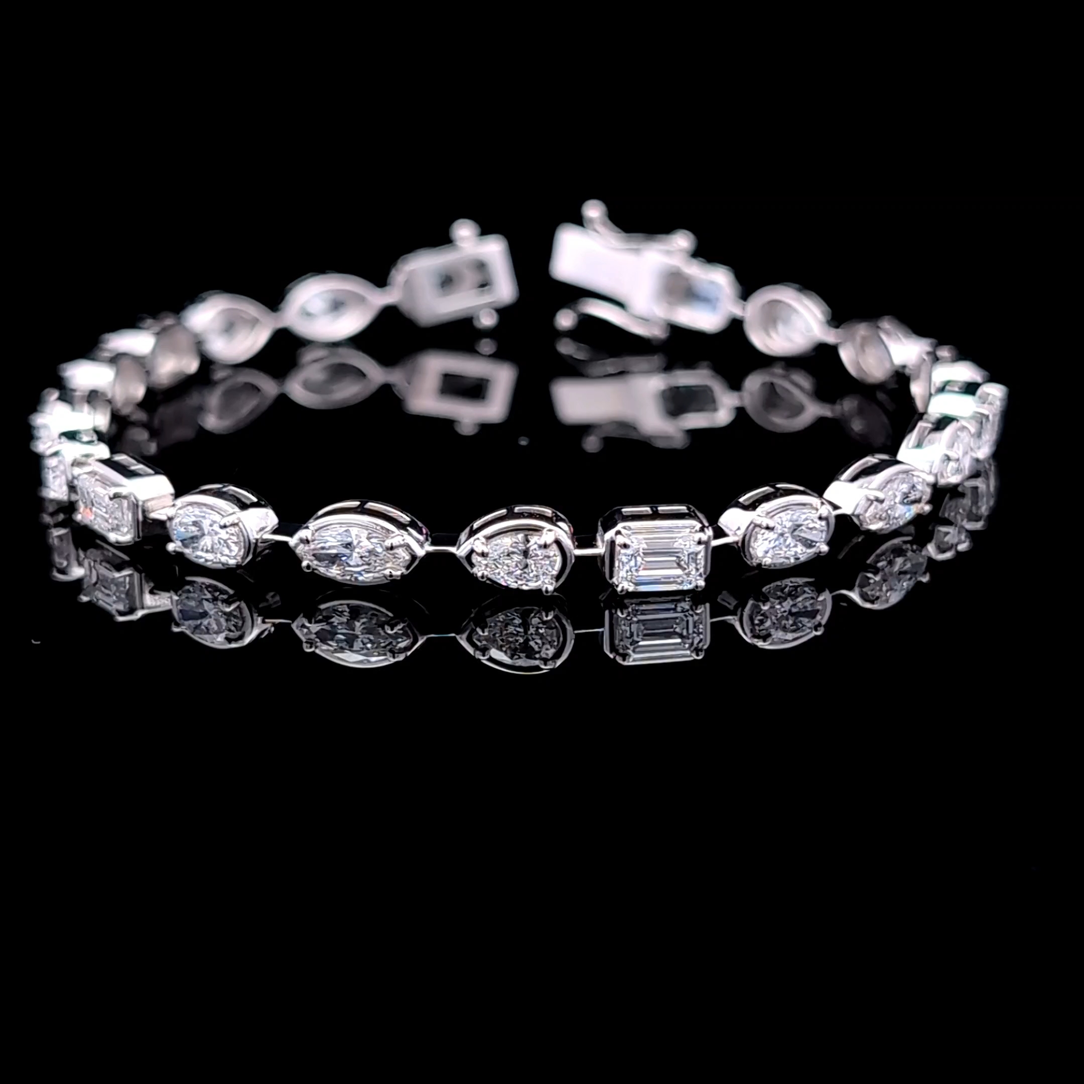 14k White Gold 6.37ct multi Diamond Tennis Bracelet in 14k White Gold — Lab-grown diamond jewelry from RVR Collective