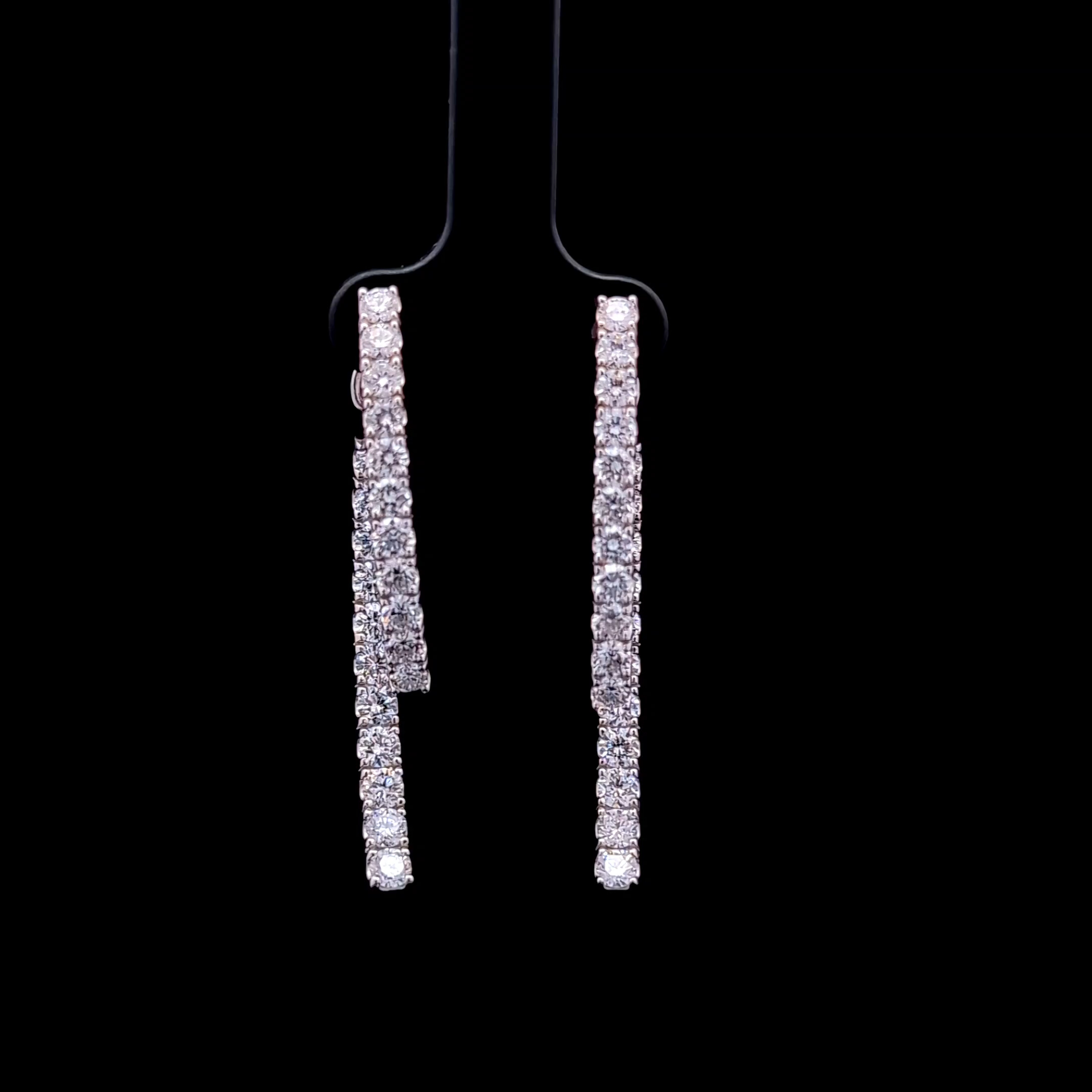14k White Gold 4.27ct round 4.27ct Round Diamond Earrings in 14k White Gold — Lab-grown diamond jewelry from RVR Collective
