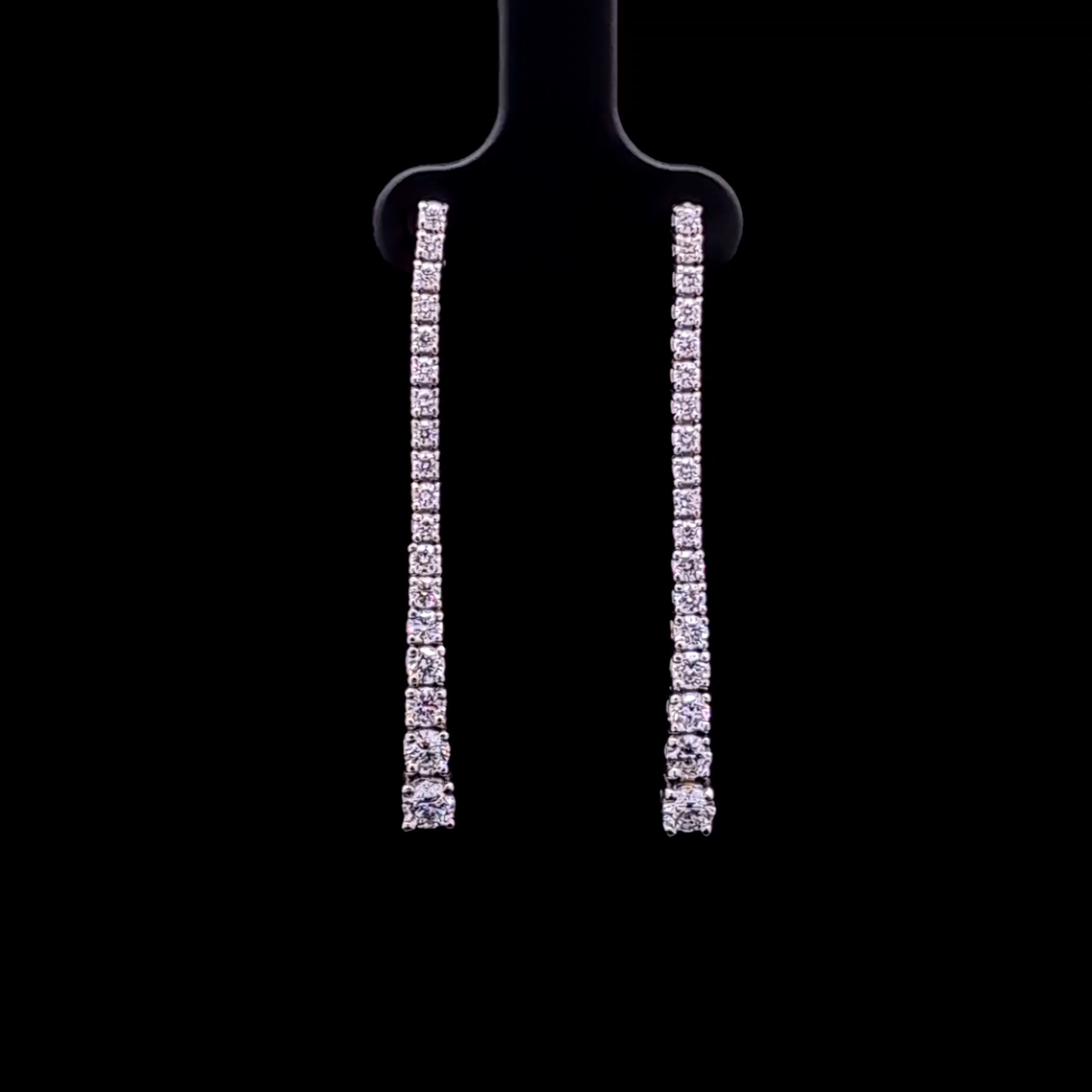 Round Diamond Tennis Earrings in 14k White Gold