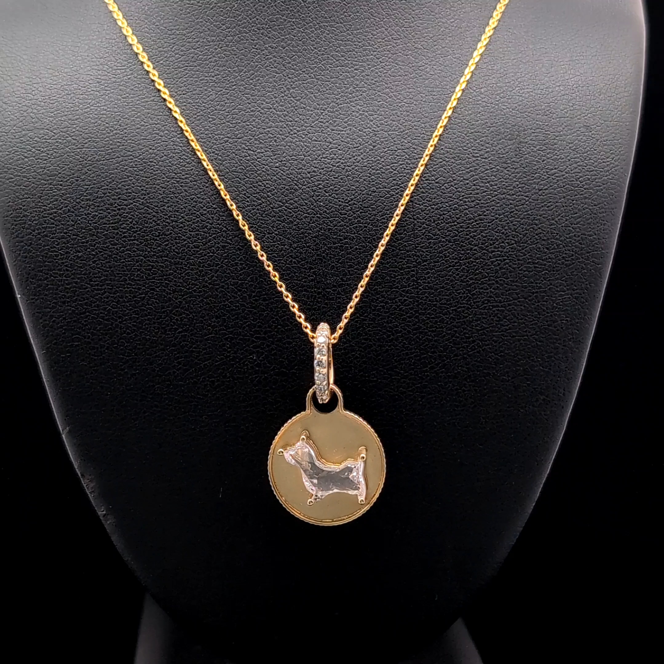 Dog/Round Dog Pendant 1.42 carat Dog/Round lab-grown diamond F color VS1 clarity stock TJ6743PC