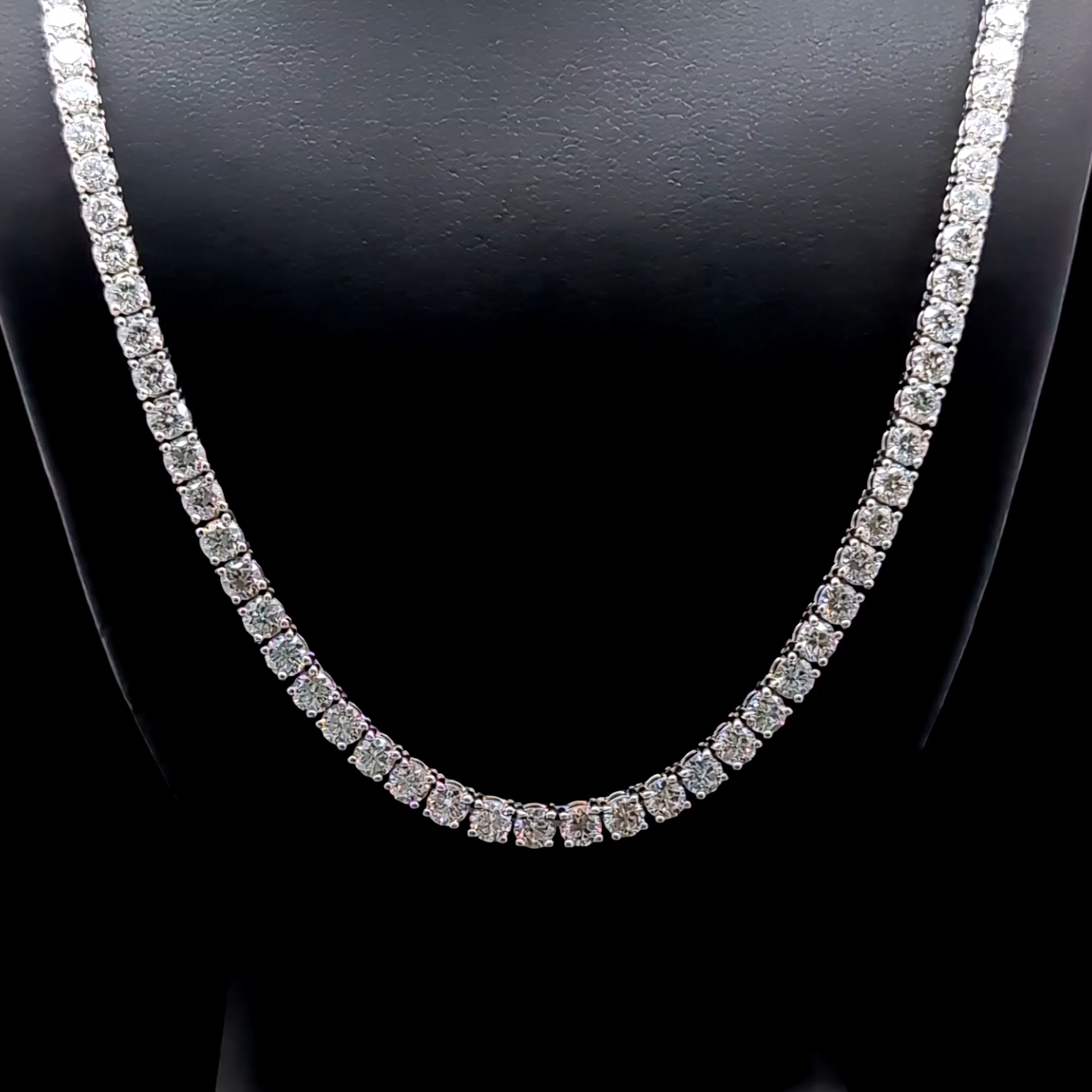 Round Tennis Necklace 15.37 carat Round lab-grown diamond EFG color VS2 clarity stock TJ6792NCW