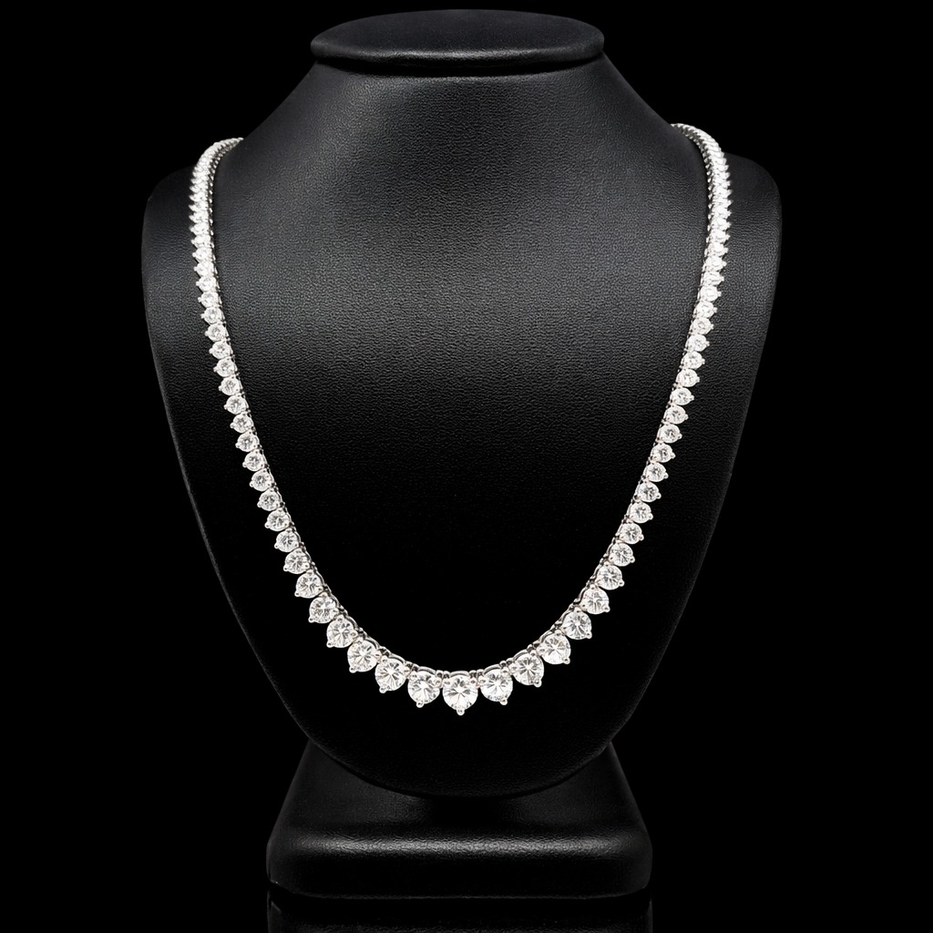 Round Riviera Necklace 11.5 carat Round lab-grown diamond EFG color VS2 clarity stock TJ6857NCW