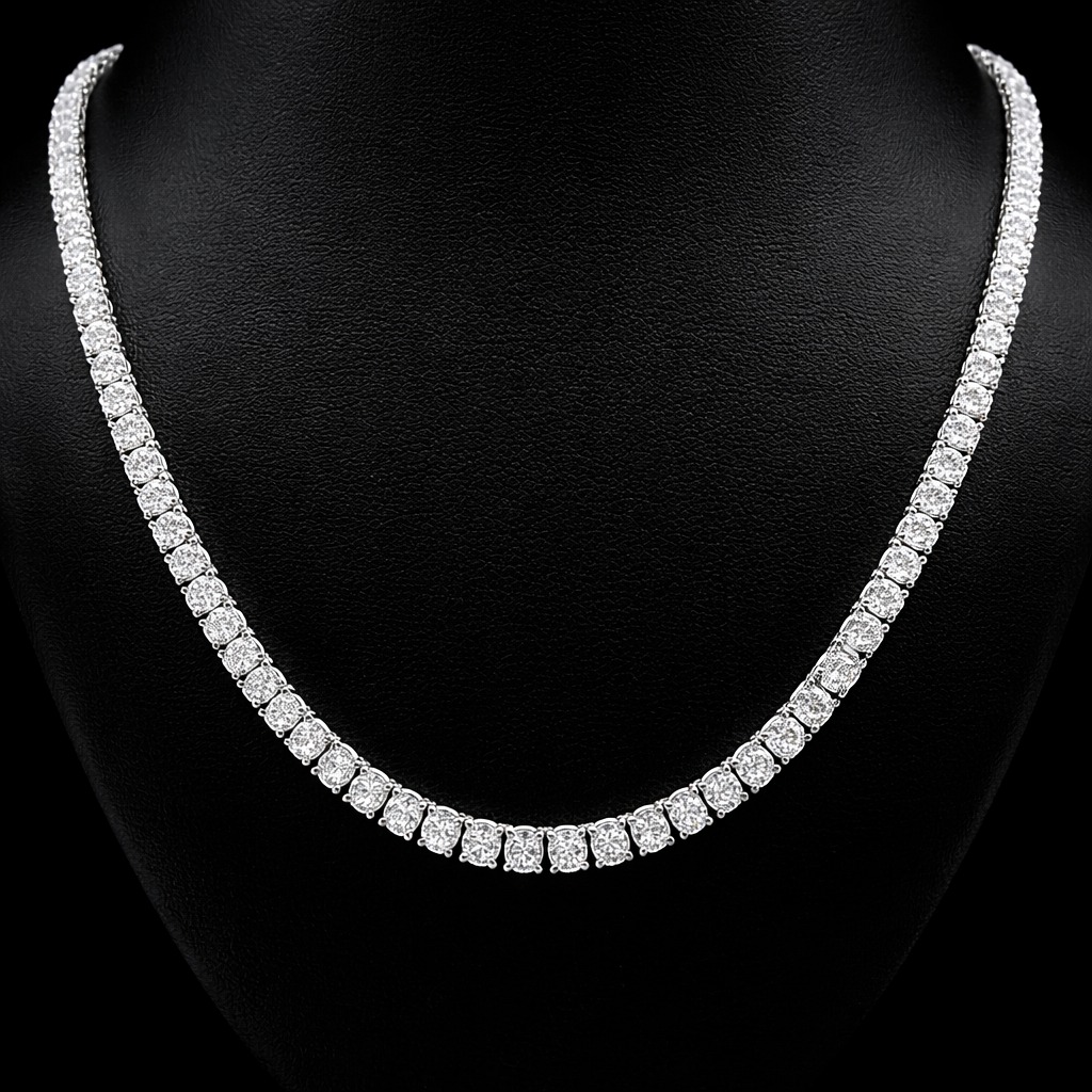 Round Tennis Necklace 18.93 carat Round lab-grown diamond EFG color VS2 clarity stock TJ6900NCW