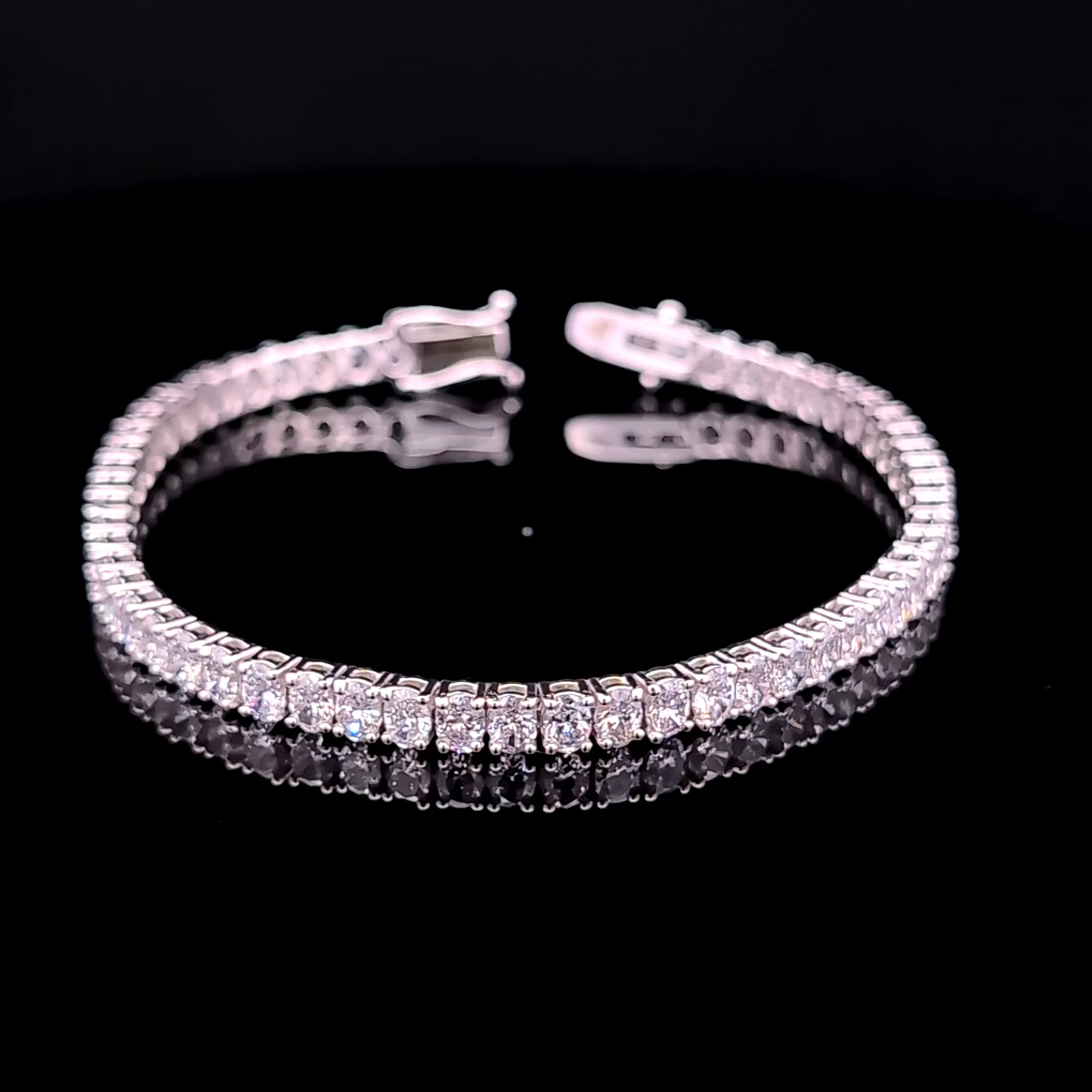 14k White Gold 6.54ct oval Oval Diamond Tennis Bracelet in 14k White Gold — Lab-grown diamond jewelry from RVR Collective