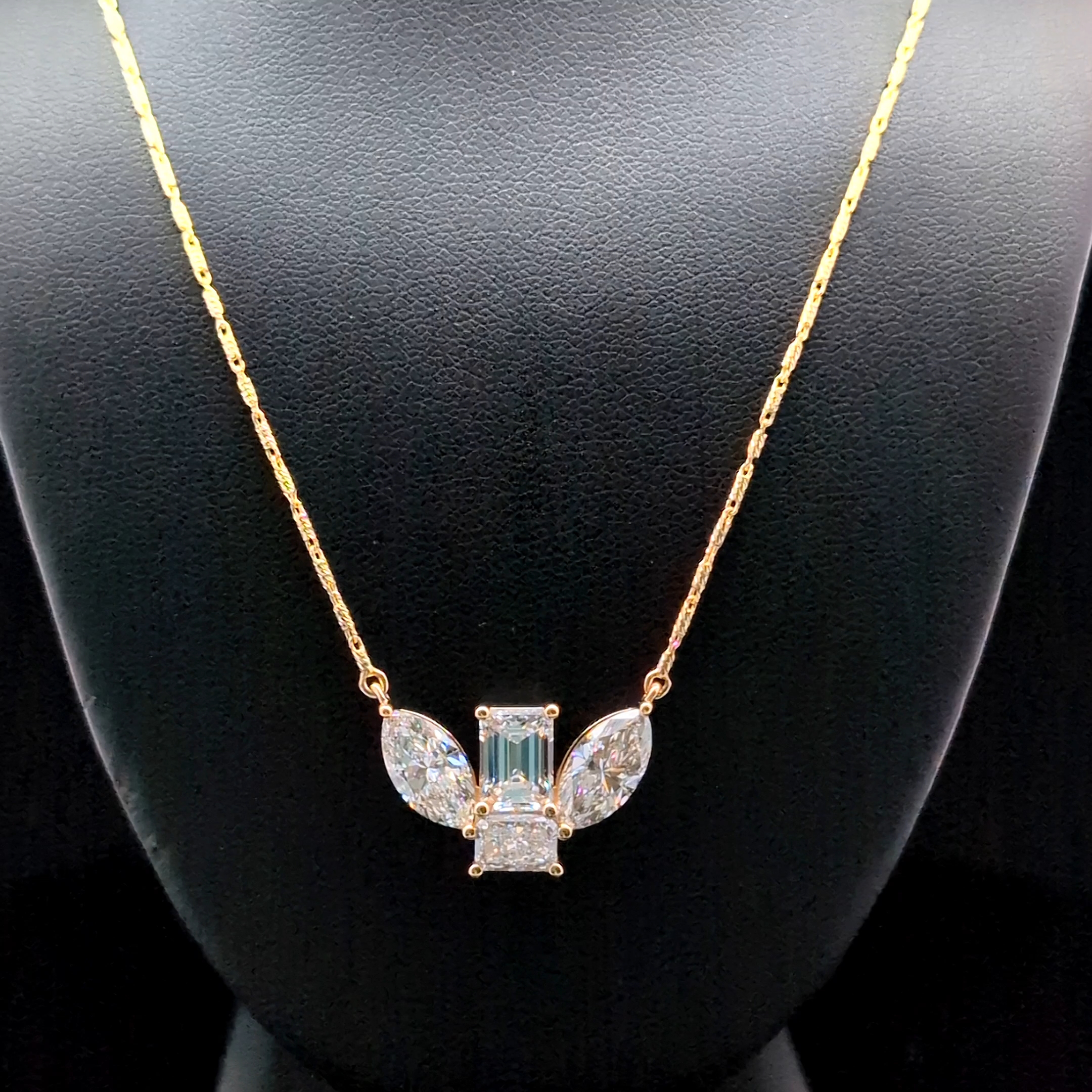 5.07ct Diamond Necklace in 14k Yellow Gold