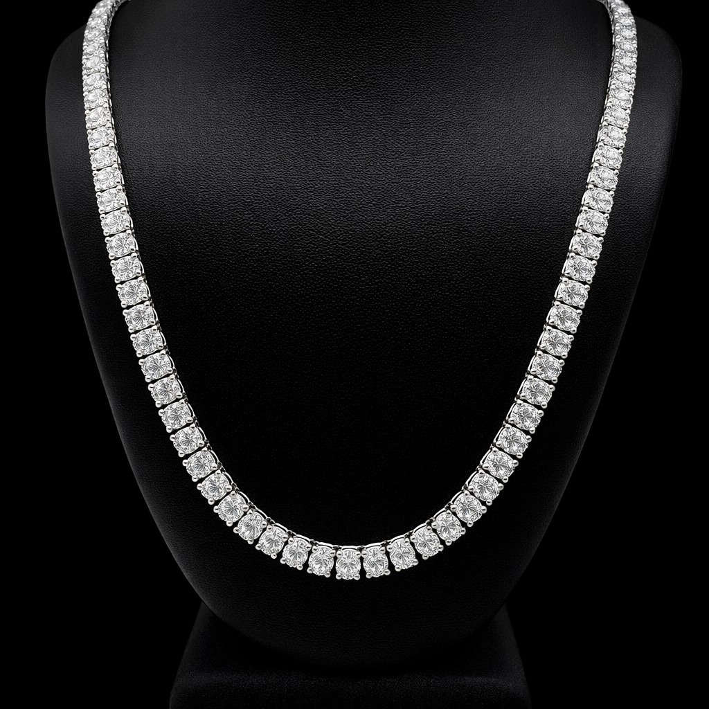 Round Tennis Necklace 22.65 carat Round lab-grown diamond EFG color VS2 clarity stock TJ7113NCW