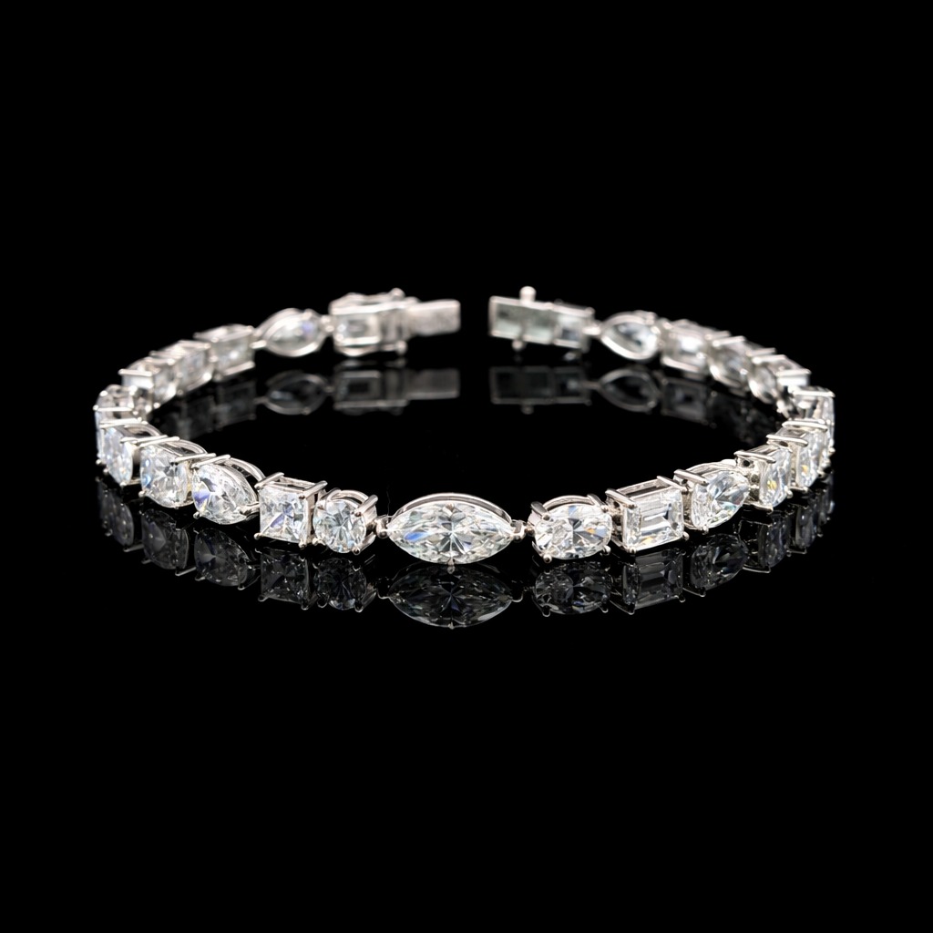14k White Gold 18.27ct multi 18.27ct Diamond Bracelet in 14k White Gold — Lab-grown diamond jewelry from RVR Collective