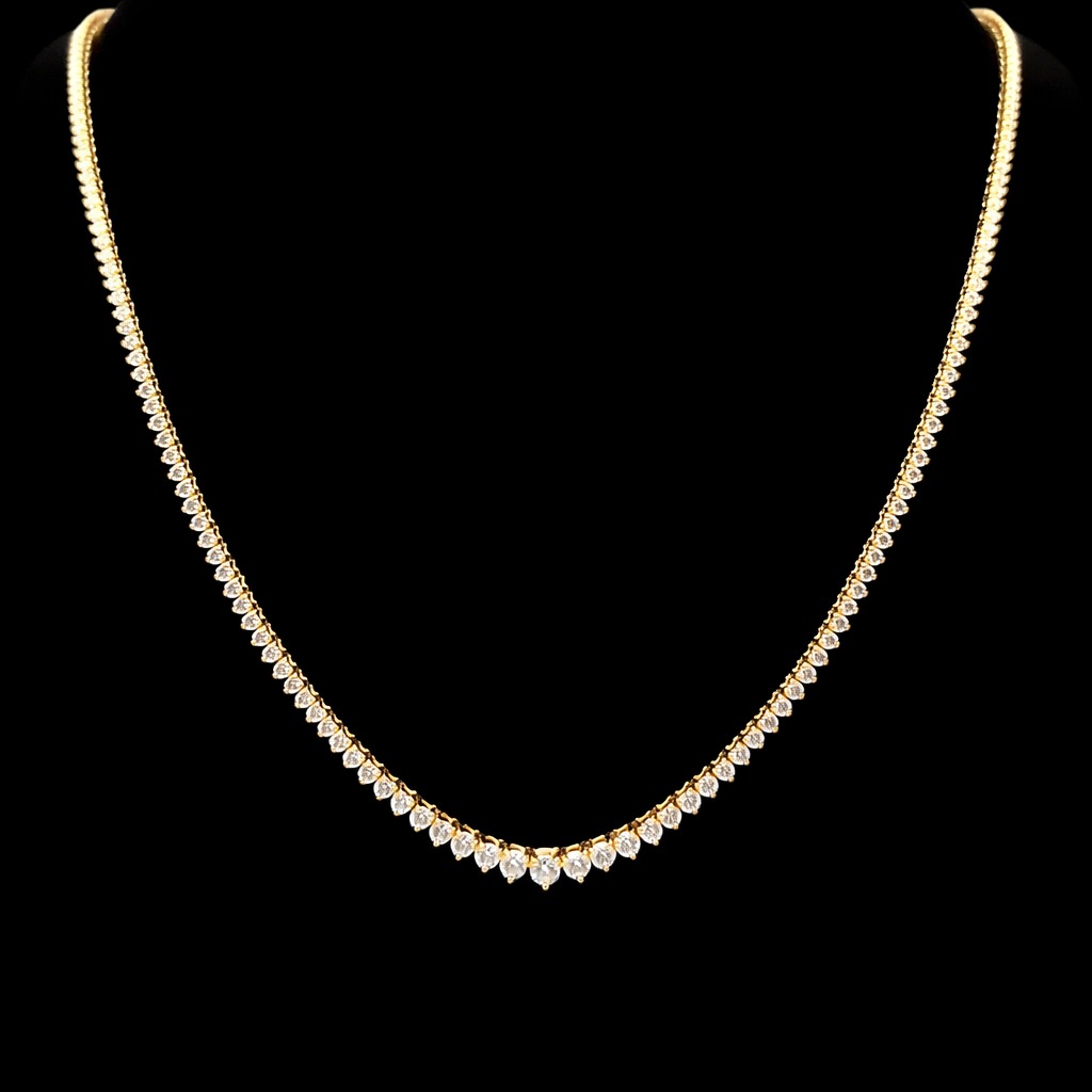 Round Riviera Necklace 2.69 carat Round lab-grown diamond EFG color VS2 clarity stock TJ7415NCY