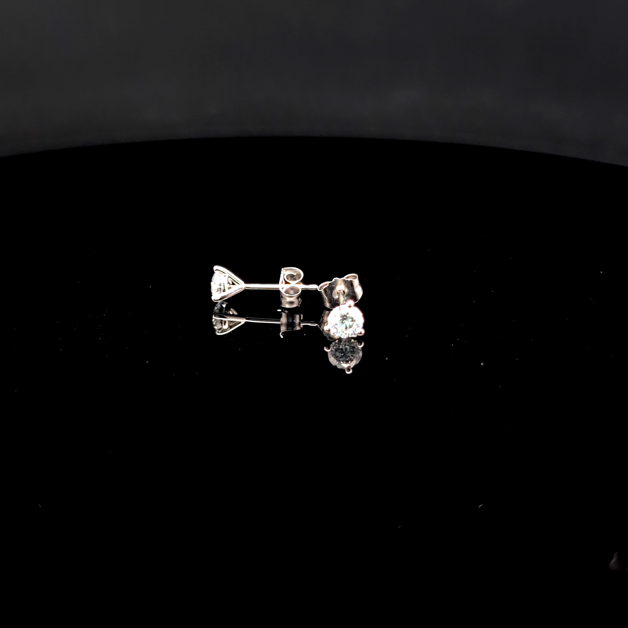 14k White Gold 0.52ct round Round Diamond Martini Stud Earrings in 14k White Gold — Lab-grown diamond jewelry from RVR Collective